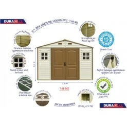Abri De Jardin En PVC WoodStyle Premium 7,68m² Duramax 8 Abri De Jardin En PVC WoodStyle Premium 7,68m² Duramax -Jardin Extérieur Boutique abri de jardin en pvc woodstyle premium 768m duramax 2