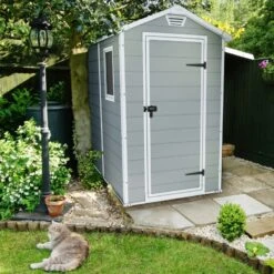 Abri De Jardin En Résine 2,5m² Premium 46 S Gris Clair + Plancher - Keter -Jardin Extérieur Boutique abri de jardin en resine 25m premium 46 s gris clair plancher keter 3