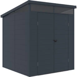 Abri De Jardin En Résine 3,24m² Anthracite Toit Monopente Skylight + Plancher - Jobu -Jardin Extérieur Boutique abri de jardin en resine 324m anthracite toit monopente skylight plancher jobu 2