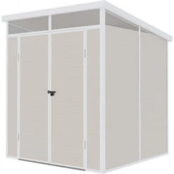 Abri De Jardin En Résine 3,24m² Beige Toit Monopente Skylight + Plancher - Jobu -Jardin Extérieur Boutique abri de jardin en resine 324m beige toit monopente skylight plancher jobu 5