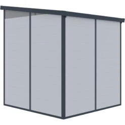 Abri De Jardin En Résine 3,24m² Gris Clair Toit Monopente Skylight + Plancher - Jobu -Jardin Extérieur Boutique abri de jardin en resine 324m gris clair toit plat skylight plancher jobu 3