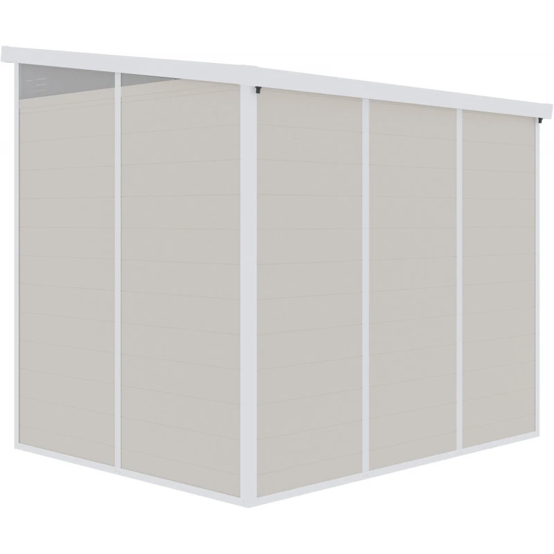 Abri De Jardin En Résine 4,10m² Beige Toit Monopente Skylight + Plancher - Jobu 4 Abri De Jardin En Résine 4,10m² Beige Toit Monopente Skylight + Plancher - Jobu – Image 4