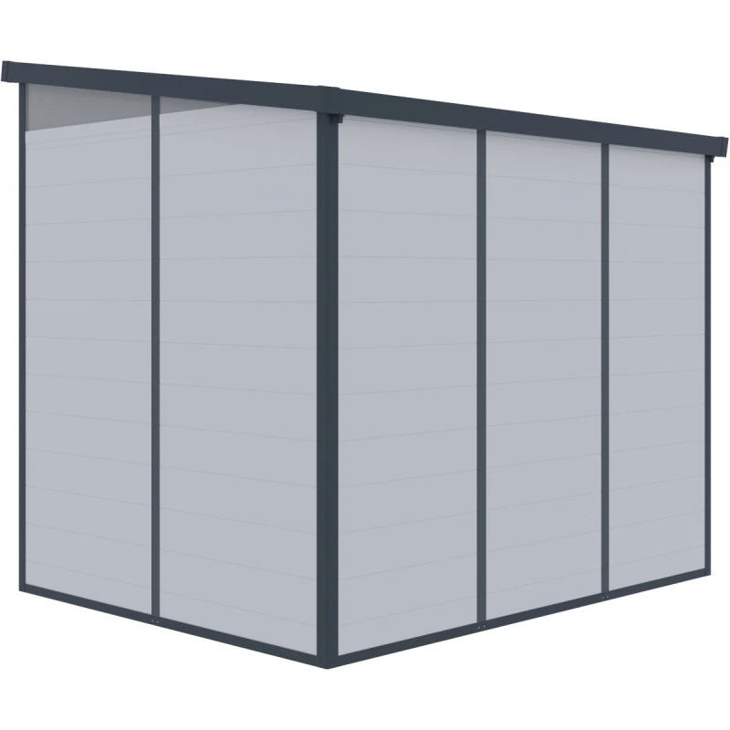 Abri De Jardin En Résine 4,10m² Gris Clair Toit Monopente Skylight + Plancher - Jobu 3 Abri De Jardin En Résine 4,10m² Gris Clair Toit Monopente Skylight + Plancher - Jobu – Image 3