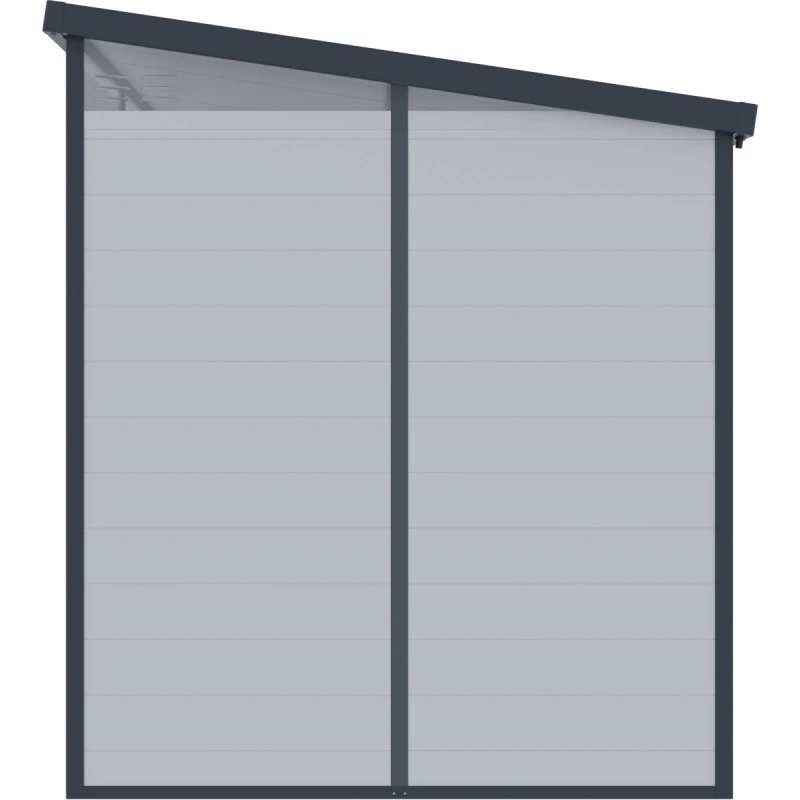 Abri De Jardin En Résine 4,10m² Gris Clair Toit Monopente Skylight + Plancher - Jobu 4 Abri De Jardin En Résine 4,10m² Gris Clair Toit Monopente Skylight + Plancher - Jobu – Image 4