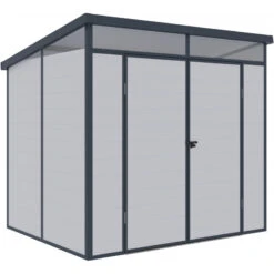 Abri De Jardin En Résine 4,10m² Gris Clair Toit Monopente Skylight + Plancher - Jobu 11 Abri De Jardin En Résine 4,10m² Gris Clair Toit Monopente Skylight + Plancher - Jobu -Jardin Extérieur Boutique abri de jardin en resine 410m gris clair toit monopente skylight plancher jobu 5