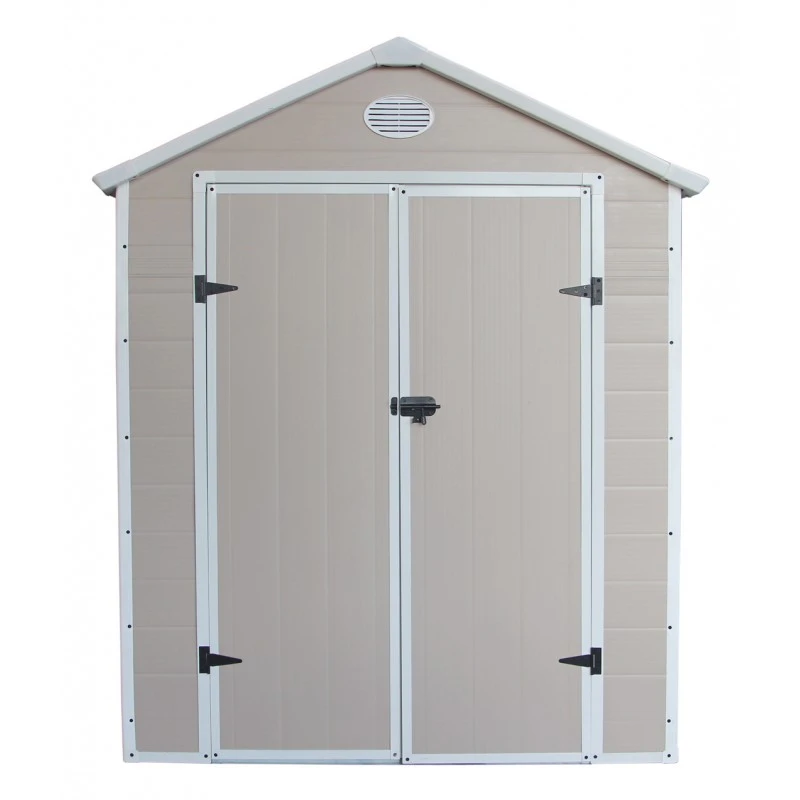 Abri De Jardin En Résine Beige 5,32m² + Kit De Fondation - JOBU 3 Abri De Jardin En Résine Beige 5,32m² + Kit De Fondation - JOBU – Image 3