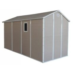 Abri De Jardin En Résine Beige 6,99m² + Kit De Fondation - JOBU -Jardin Extérieur Boutique abri de jardin en resine beige 699m kit de fondation jobu 5