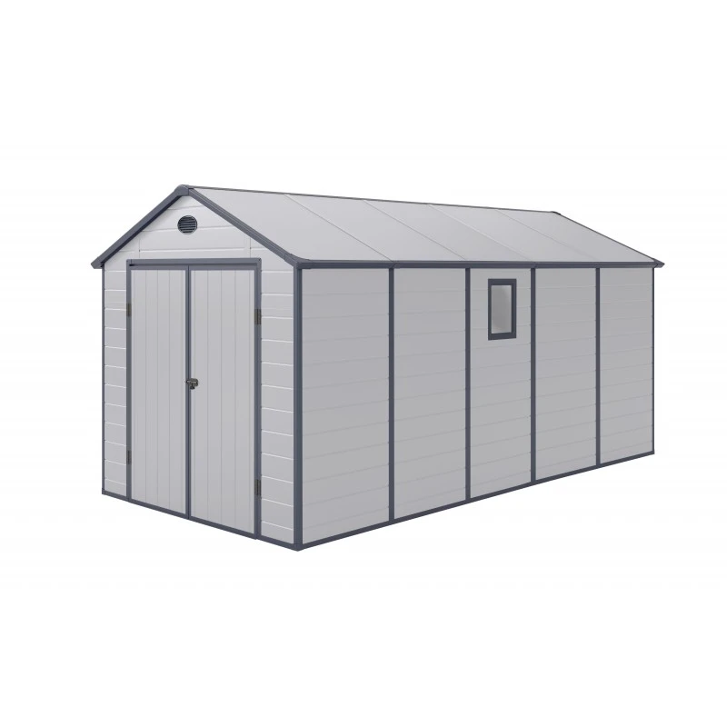 Abri De Jardin En Résine Gris 11m² + Kit De Fondation - JOBU 1 Abri De Jardin En Résine Gris 11m² + Kit De Fondation - JOBU