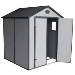 Abri De Jardin En Résine Gris 3,65m² + Kit De Fondation - JOBU