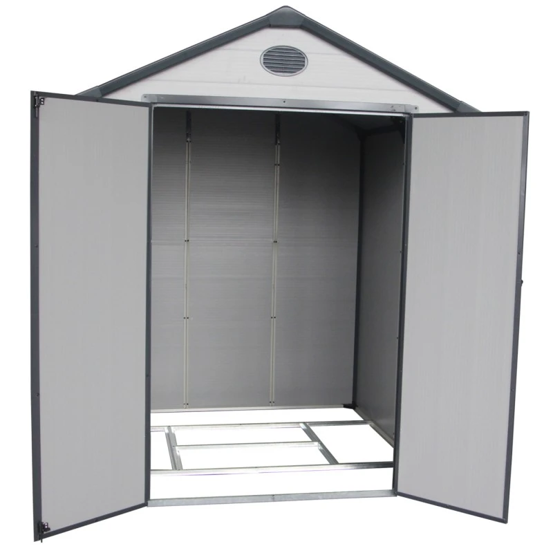 Abri De Jardin En Résine Gris 3,65m² + Kit De Fondation - JOBU 5 Abri De Jardin En Résine Gris 3,65m² + Kit De Fondation - JOBU – Image 5