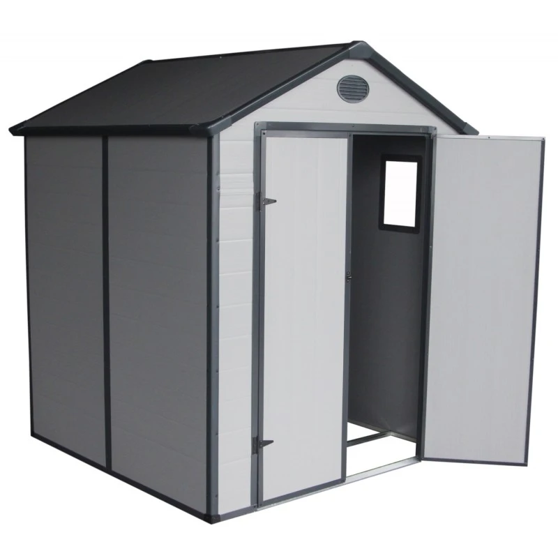 Abri De Jardin En Résine Gris 3,65m² + Kit De Fondation - JOBU 1 Abri De Jardin En Résine Gris 3,65m² + Kit De Fondation - JOBU