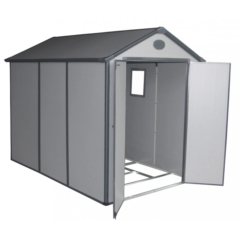 Abri De Jardin En Résine Gris 5,32m² + Kit De Fondation - JOBU 1 Abri De Jardin En Résine Gris 5,32m² + Kit De Fondation - JOBU