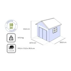 Abri De Jardin En Résine Sydney 6,32m² + Plancher Keter -Jardin Extérieur Boutique abri de jardin en resine sydney 632m plancher keter 5