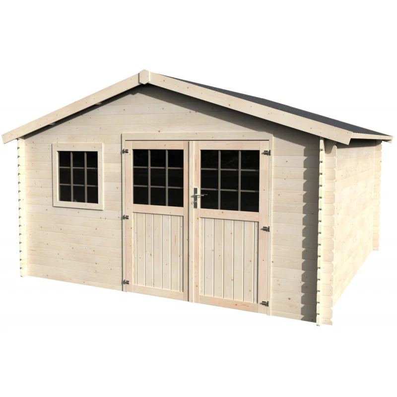 Abri De Jardin Floran 17,31m² En Bois Massif 28mm Avec Double Porte Et Fênetre – Décor Et Jardin 1 Abri De Jardin Floran 17,31m² En Bois Massif 28mm Avec Double Porte Et Fênetre – Décor Et Jardin