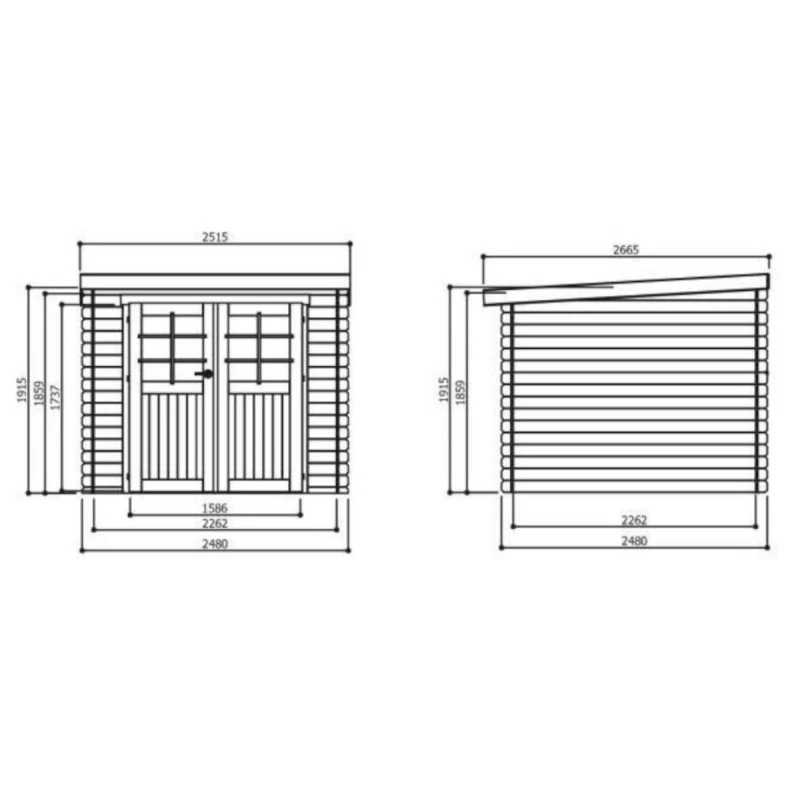 Abri De Jardin Hof 6,15m² En Bois Massif 19mm à Toit Monopente - SOLID 2 Abri De Jardin Hof 6,15m² En Bois Massif 19mm à Toit Monopente - SOLID – Image 2