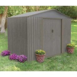 Abri De Jardin Métal 4,72m² Imitation Bois Vieilli
