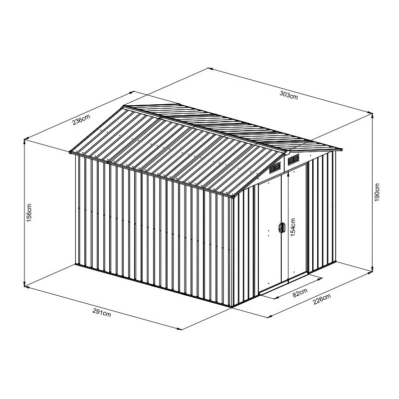 Abri De Jardin Métal 7,15m² WoodTouch Beige + Kit D'ancrage X-METAL 2 Abri De Jardin Métal 7,15m² WoodTouch Beige + Kit D'ancrage X-METAL – Image 2