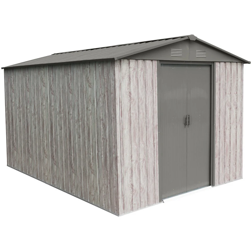 Abri De Jardin Métal 7,15m² WoodTouch Beige + Kit D'ancrage X-METAL 1 Abri De Jardin Métal 7,15m² WoodTouch Beige + Kit D'ancrage X-METAL