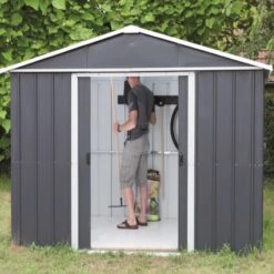 Abri De Jardin Métal Anthracite 5,97m² + Kit D'ancrage Inclus - YARDMASTER -Jardin Extérieur Boutique abri de jardin metal anthracite 597m kit d ancrage inclus yardmaster 2
