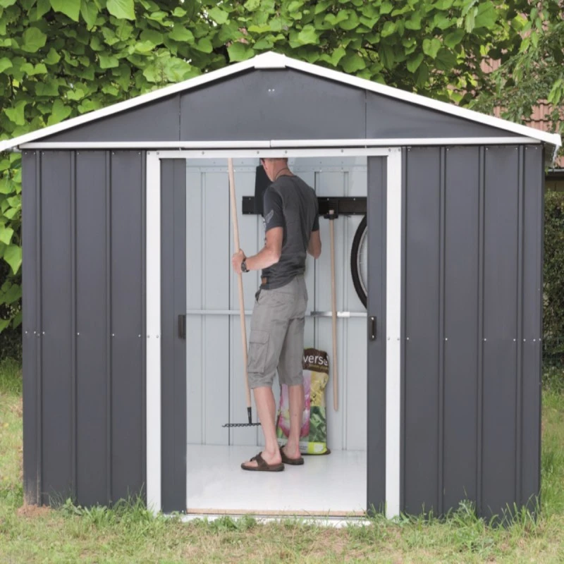 Abri De Jardin Métal Anthracite 7,18m² + Kit D'ancrage Inclus - YARDMASTER 1 Abri De Jardin Métal Anthracite 7,18m² + Kit D'ancrage Inclus - YARDMASTER