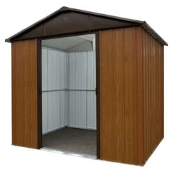 Abri De Jardin Métal Aspect Bois Et Marron 7,18m² + Kit D'ancrage Inclus - YARDMASTER -Jardin Extérieur Boutique abri de jardin metal aspect bois et marron 718m kit d ancrage inclus yardmaster 2