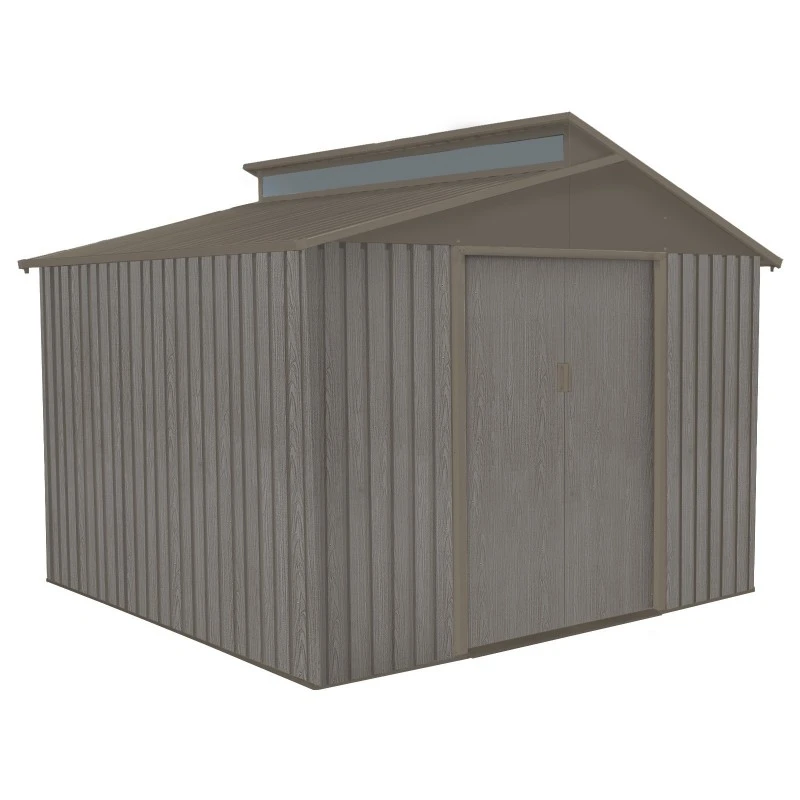 Abri De Jardin Métal Avec Puit De Lumière 7,25m² Imitation Bois Vieilli 4 Abri De Jardin Métal Avec Puit De Lumière 7,25m² Imitation Bois Vieilli – Image 4