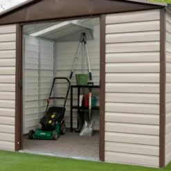 Abri De Jardin Métal Beige Et Marron 5,97m² + Kit D'ancrage Inclus - YARDMASTER 8 Abri De Jardin Métal Beige Et Marron 5,97m² + Kit D'ancrage Inclus - YARDMASTER -Jardin Extérieur Boutique abri de jardin metal beige et marron 597m kit d ancrage inclus yardmaster 2