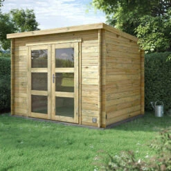 Abri De Jardin Moderne En Bois Traité Autoclave 6,1m² - Madriers 28mm - Nicia - Forest Style