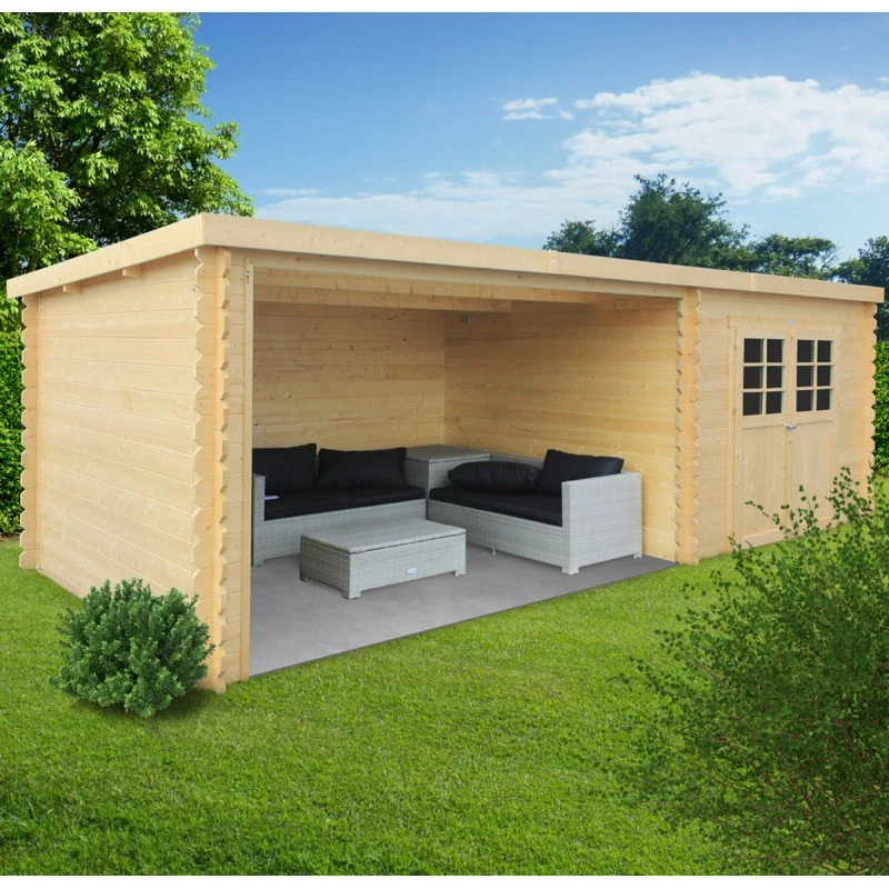 Abri De Jardin Rohan 19,82m² En Bois Massif 28mm Avec Terrasse Couverte - SOLID 1 Abri De Jardin Rohan 19,82m² En Bois Massif 28mm Avec Terrasse Couverte - SOLID