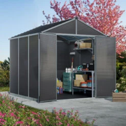 Abri De Jardin RUBICON 5,4m² En Aluminium Et Polycarbonate - Canopia By Palram -Jardin Extérieur Boutique abri de jardin rubicon 237x229cm en aluminium et polycarbonate canopia by palram 3