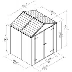 Abri De Jardin RUBICON 2,8m² En Aluminium Et Polycarbonate - Palram - Canopia -Jardin Extérieur Boutique abri de jardin rubicon 28m en aluminium et polycarbonate palram 1 2