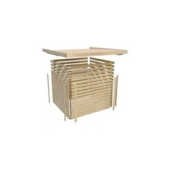 Abri De Jardin Toit Plat 5,95m² Bois Gris 19mm Goldendorf 5 - Karibu -Jardin Extérieur Boutique abri de jardin toit plat 595m en bois vitrifie gris 19mm goldendorf karibu 3