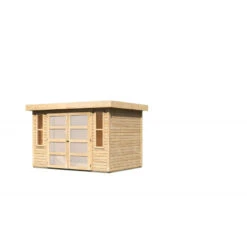 Abri De Jardin Toit Plat 6,55m² Bois Gris 19mm Mühlendorf 4 - Karibu -Jardin Extérieur Boutique abri de jardin toit plat 655m en bois vitrifie gris 19mm muhlendorf karibu 5