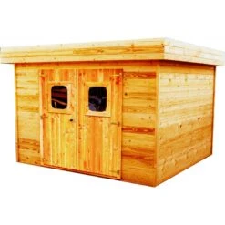 Abri De Jardin Toit Plat DINAN 16,89m² En Madriers Douglas 28mm Toit Bac Acier - HABRITA -Jardin Extérieur Boutique abri dinan 1677m en madriers douglas 28mm sans plancher habrita 2