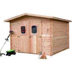 Abri En Madriers Douglas 28mm DOMMAR 10,89m² + Couverture Onduline - HABRITA 7 Abri En Madriers Douglas 28mm DOMMAR 10,89m² + Couverture Onduline - HABRITA -Jardin Extérieur Boutique abri dommar 1089m en madriers douglas 28mm sans plancher habrita 2