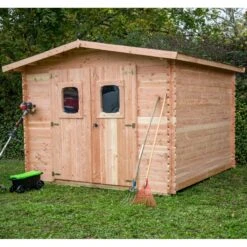 Abri En Madriers Douglas 28mm DOMMAR 10,89m² + Couverture Onduline - HABRITA 9 Abri En Madriers Douglas 28mm DOMMAR 10,89m² + Couverture Onduline - HABRITA -Jardin Extérieur Boutique abri dommar 1089m en madriers douglas 28mm sans plancher habrita 4