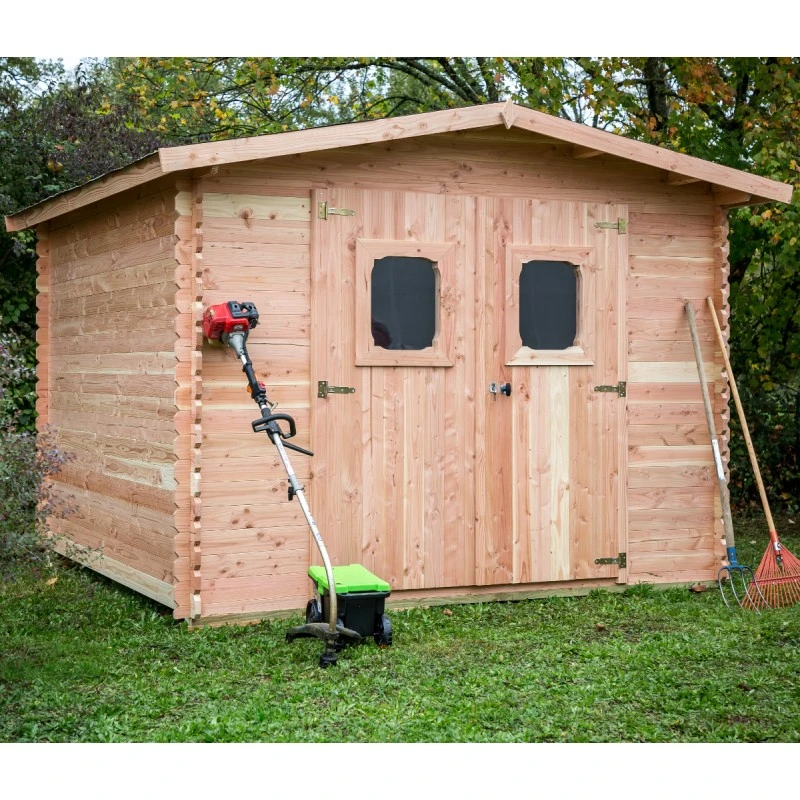 Abri En Madriers Douglas 28mm DOMMAR 10,89m² + Couverture Onduline - HABRITA 1 Abri En Madriers Douglas 28mm DOMMAR 10,89m² + Couverture Onduline - HABRITA