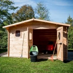 Abri De Jardin En Douglas DOMMAR 15,27m² Madriers 28mm + Couverture Onduline - HABRITA -Jardin Extérieur Boutique abri dommar 1527m en madriers douglas 28mm sans plancher habrita 4