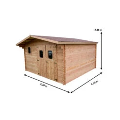 Abri En Bois De Douglas DOMMAR 18,90m² Madriers 28mm + Couverture Onduline - HABRITA -Jardin Extérieur Boutique abri dommar 1890m en madriers douglas 28mm sans plancher habrita 2