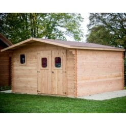 Abri En Bois De Douglas DOMMAR 18,90m² Madriers 28mm + Couverture Onduline - HABRITA -Jardin Extérieur Boutique abri dommar 1890m en madriers douglas 28mm sans plancher habrita 3