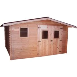 Abri En Bois 12,89m² DUBLIN En Madriers Douglas 28mm + Couverture Onduline - HABRITA -Jardin Extérieur Boutique abri dublin 1289m en madriers douglas 28mm sans plancher habrita 2