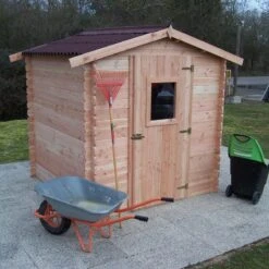 Abri De Jardin En Douglas DUBLIN 4,28m² Madriers 28mm + Couverture Onduline - HABRITA -Jardin Extérieur Boutique abri dublin 428m en madriers douglas 28mm sans plancher habrita 4