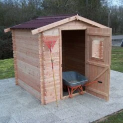 Abri De Jardin En Douglas DUBLIN 4,28m² Madriers 28mm + Couverture Onduline - HABRITA -Jardin Extérieur Boutique abri dublin 428m en madriers douglas 28mm sans plancher habrita 5