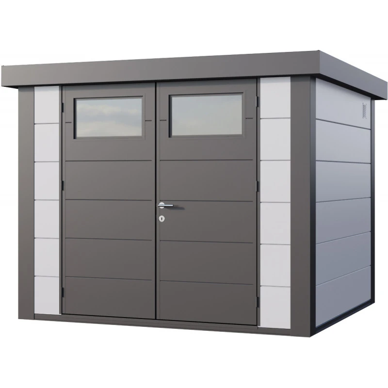 Abri En Acier Galvanisé Gris Blanc 6,4m² Avec Double Porte Eleganto 2724 Telluria 1 Abri En Acier Galvanisé Gris Blanc 6,4m² Avec Double Porte Eleganto 2724 Telluria