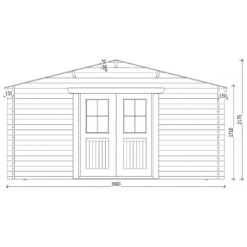 Abri En Bois Massif 12m² PRIMO 28mm Traité Teinté Marron Gardy Shelter -Jardin Extérieur Boutique abri en bois massif 12m primo 28mm traite teinte marron gardy shelter 3