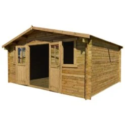 Abri En Bois Massif 16m² PLUS 28mm Traité Teinté Marron Gardy Shelter 9 Abri En Bois Massif 16m² PLUS 28mm Traité Teinté Marron Gardy Shelter -Jardin Extérieur Boutique abri en bois massif 16m plus 28mm traite teinte marron gardy shelter 3