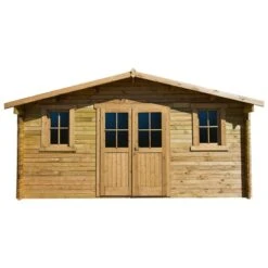 Abri En Bois Massif 16m² PLUS 28mm Traité Teinté Marron Gardy Shelter 10 Abri En Bois Massif 16m² PLUS 28mm Traité Teinté Marron Gardy Shelter -Jardin Extérieur Boutique abri en bois massif 16m plus 28mm traite teinte marron gardy shelter 4
