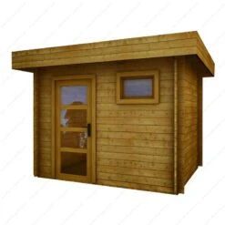 Abri En Bois Massif 7,5m² MODERNE Teinté Marron - Madriers 40mm Gardy Shelter -Jardin Extérieur Boutique abri en bois massif 75m moderne teinte marron madriers 40mm gardy shelter 3