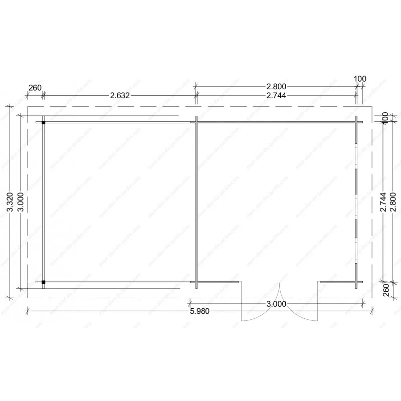 Abri En Bois Massif 9m² MODERNE + Terrasse 7m² Gardy Shelter 2 Abri En Bois Massif 9m² MODERNE + Terrasse 7m² Gardy Shelter – Image 2