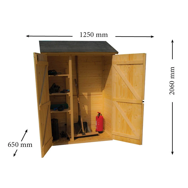 Abri Mural En Bois Brut 0,70m² Avec 3 étagères De Rangement - Habrita 4 Abri Mural En Bois Brut 0,70m² Avec 3 étagères De Rangement - Habrita – Image 4